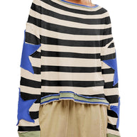 Damen lässiges Sweatshirt mit Sternen-Design und weitem Schnitt WW