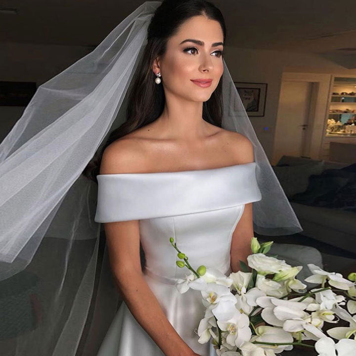 Damen schulterfreies Hochzeitskleid