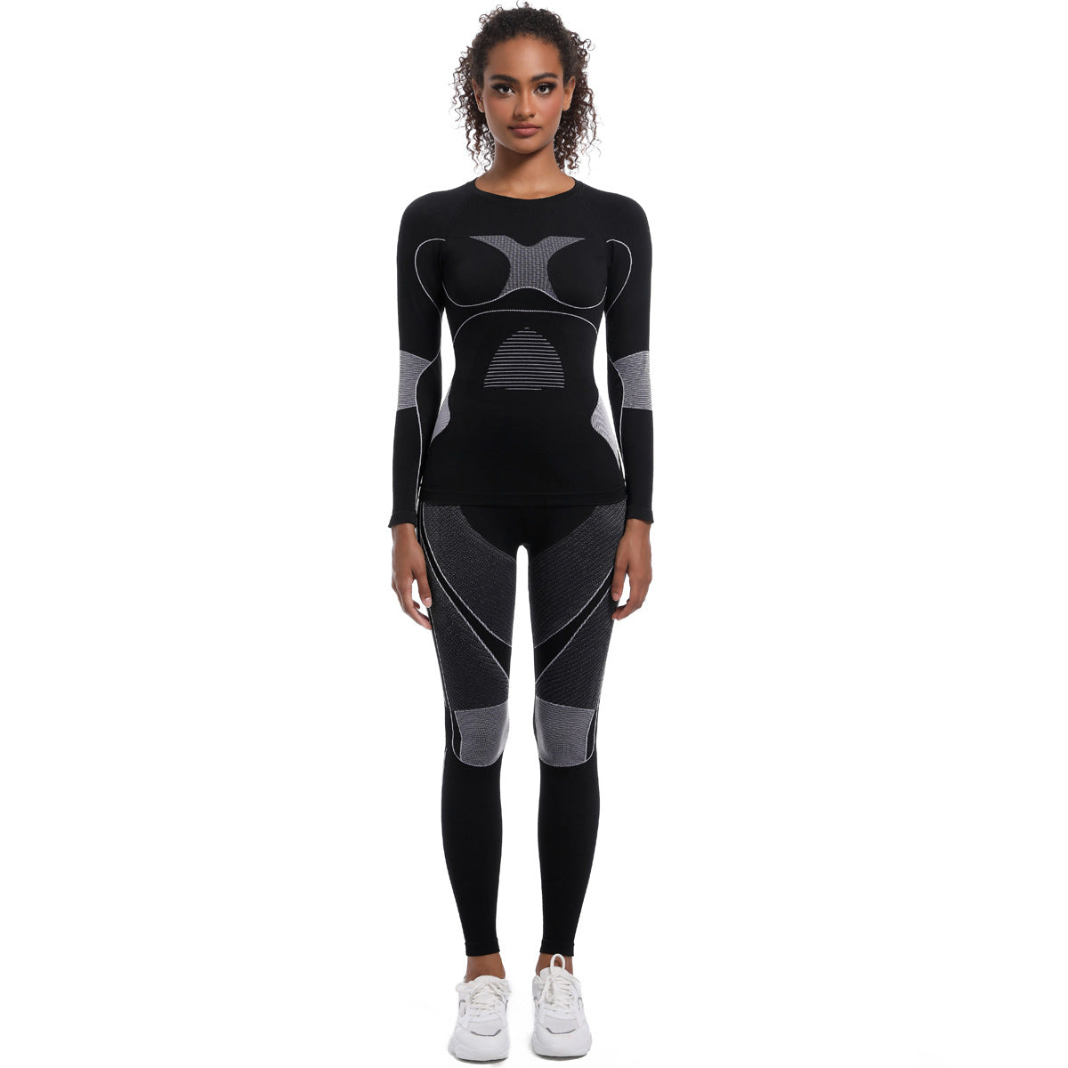 Damen Athletisches Kompressions-Set mit atmungsaktivem Elastic-Werkstoff WW