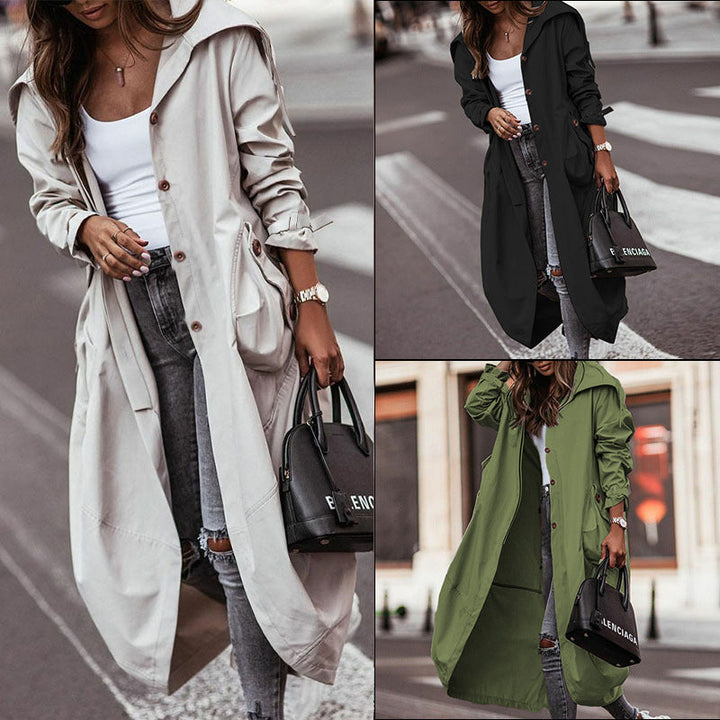 Damen Wasserabweisender Parka mit Kapuze und praktischen Taschen W&W Mode