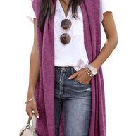 Damen offene Strickjacke mit lässigem Schnitt und langen Seitenpartien WW