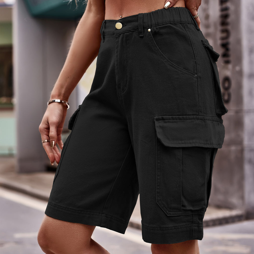 Damen Cargo-Shorts mit elastischem Bund und praktischen Taschen WW