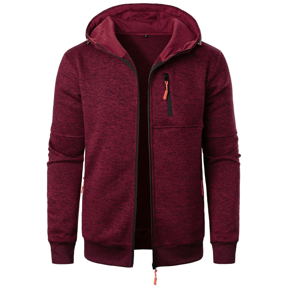 WW | Herren Gemusterte Zip Kapuzenpulli