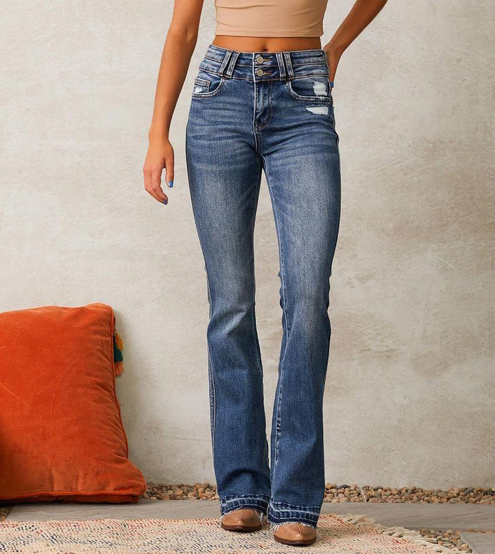 Damen Flared Jeans im Vintage-Stil W&W Mode