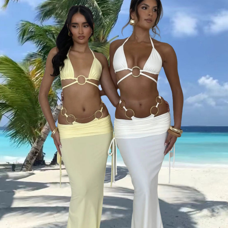 Damen Bikini-Set mit elegante Ringe und hohem Bund WW