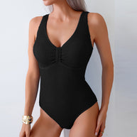 Damen Einteiliger Badeanzug mit strukturiertem Obermaterial und sportlichem Schnitt WW