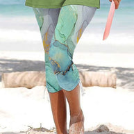 Damen Leichte Sport Capri Leggings WW