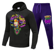 Damen Sportliches Hoodie und Jogginghose Set mit kreativem Grafikdesign WW