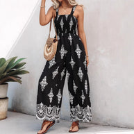 Damen luftiger Jumpsuit mit floralem Design und praktischen Taschen WW