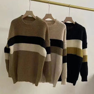 Damen Lässiger Strickpullover im modernen Blockdesign mit extra weitem Schnitt WW