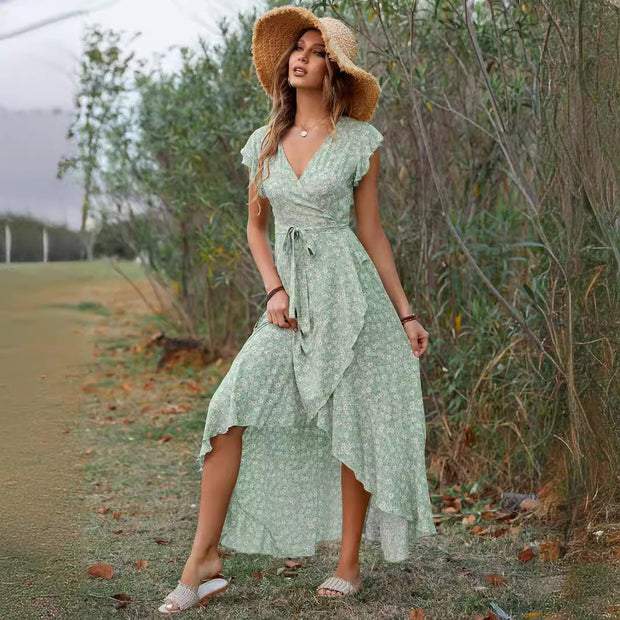 WW | Slim Fit Unregelmäßiger Saum Maxi Kleid