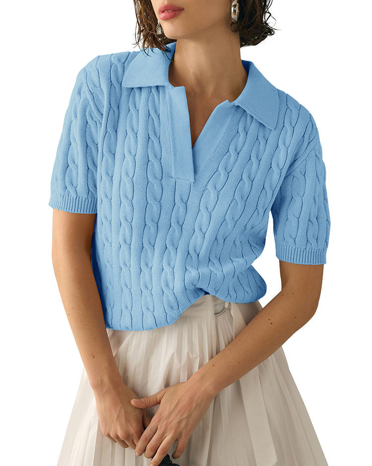 W&W Mode | Polo-Kragen Twist Strickpullover