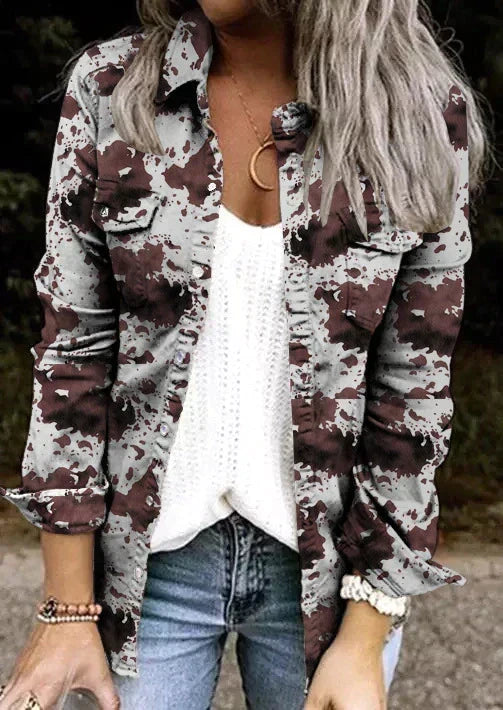 Halblange Damenjacke im eleganten Stil