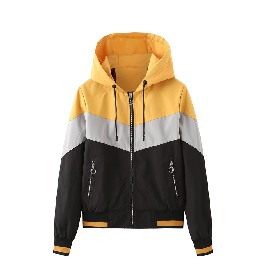 Damen sportliche Windbreaker-Jacke mit praktischen Reißverschlusstaschen WW