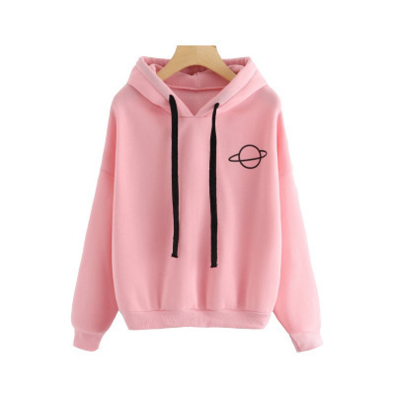 Damen Bequemer Kapuzenpullover mit planetarischem Motiv WW