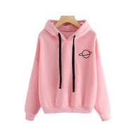 Damen Bequemer Kapuzenpullover mit planetarischem Motiv WW