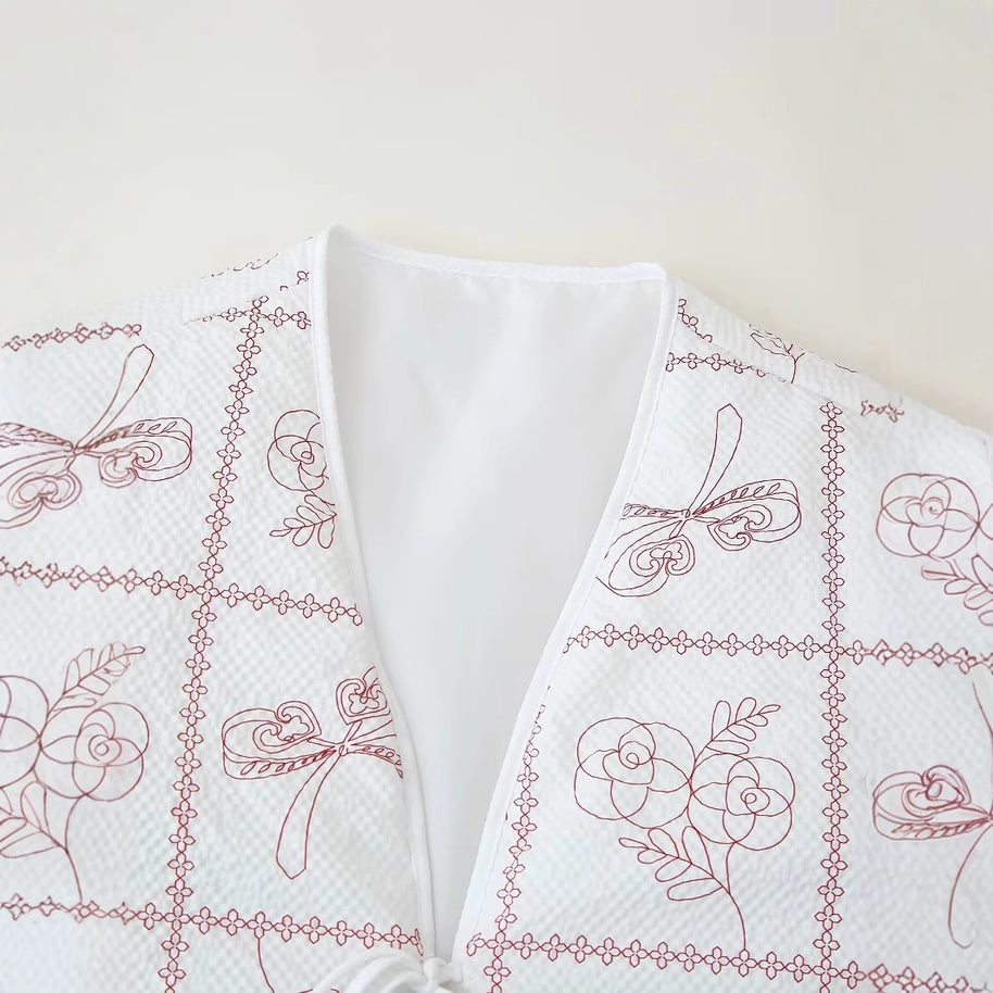 Damen quilted Jacke mit floralem Muster und praktischen Taschen WW