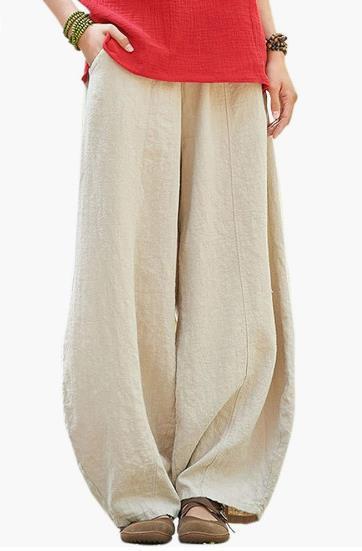 Damen Leichte und luftige Palazzo-Hose mit weitem Schnitt WW