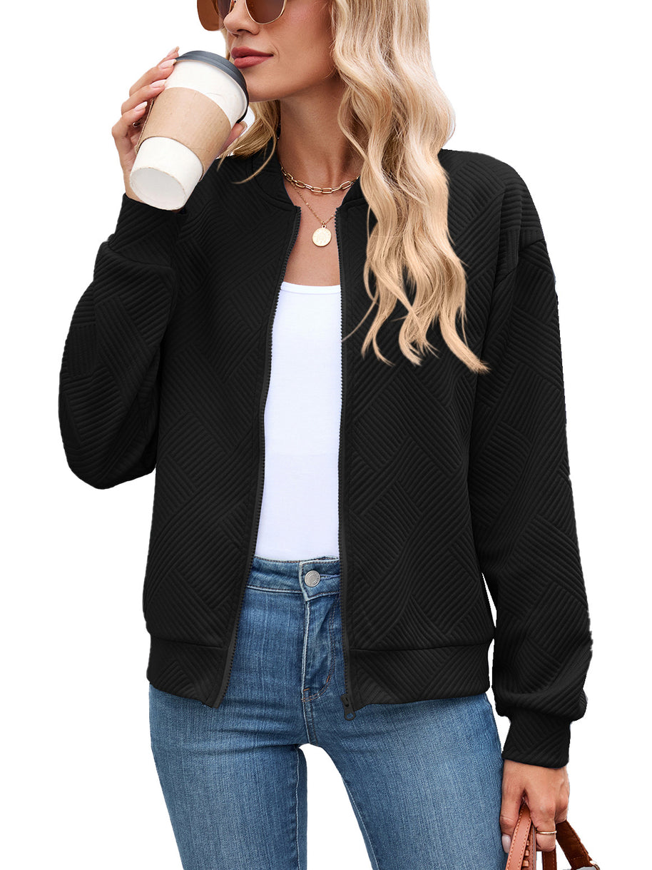 Damen Sportliche Bomberjacke mit strukturiertem Design WW