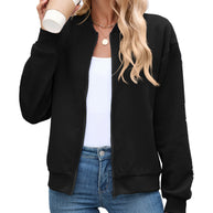 Damen Sportliche Bomberjacke mit strukturiertem Design WW