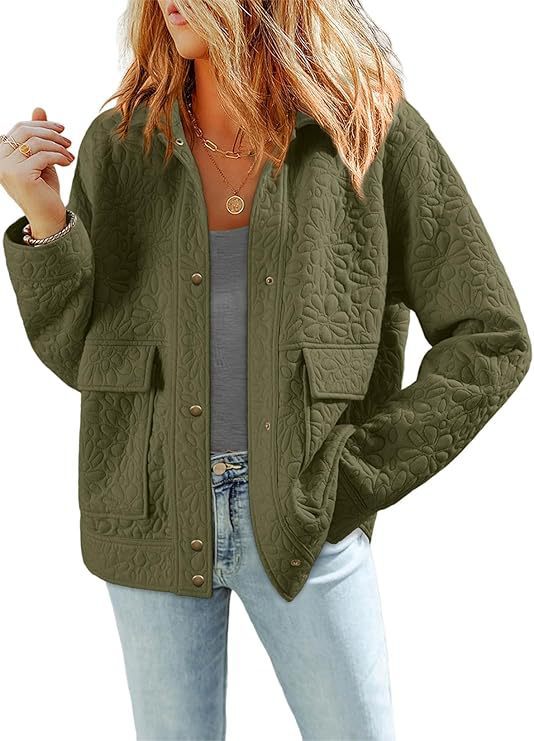Damen Steppjacke mit praktischen aufgesetzten Taschen und floralem Muster WW