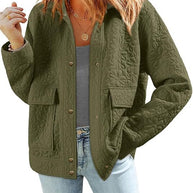 Damen Steppjacke mit praktischen aufgesetzten Taschen und floralem Muster WW