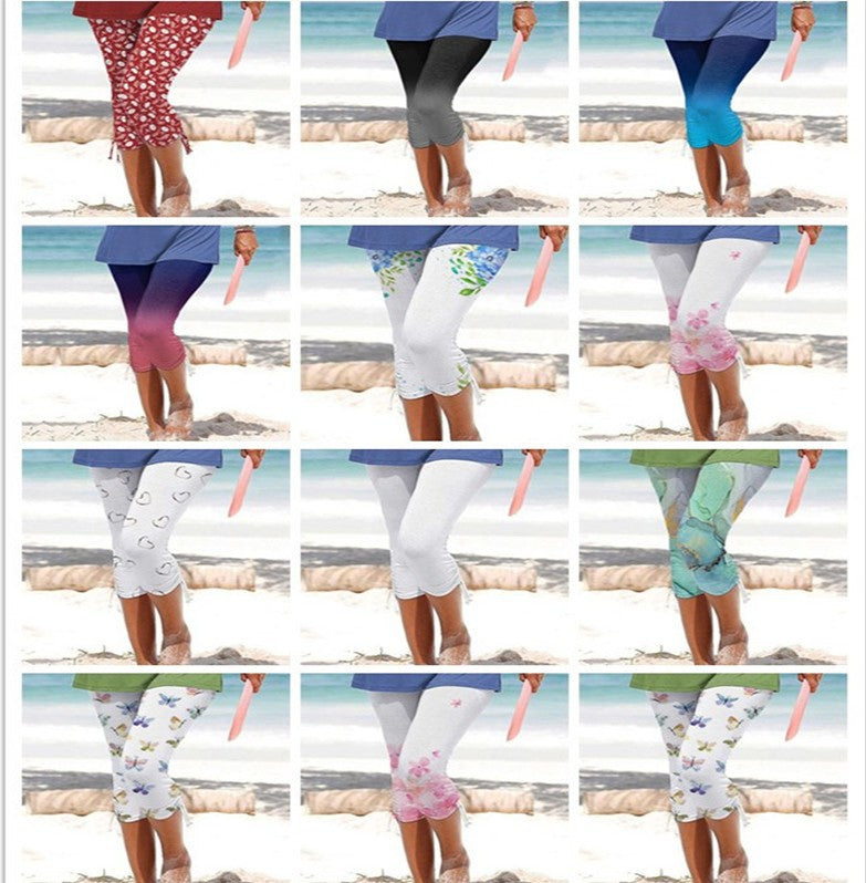 Damen Leichte Sport Capri Leggings WW