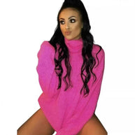 Damen Oversized Pulli mit hohem Kragen und Struktur WW