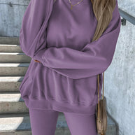 Damen Sportlicher Freizeitanzug mit oversized Sweatshirt und enganliegenden Leggings WW