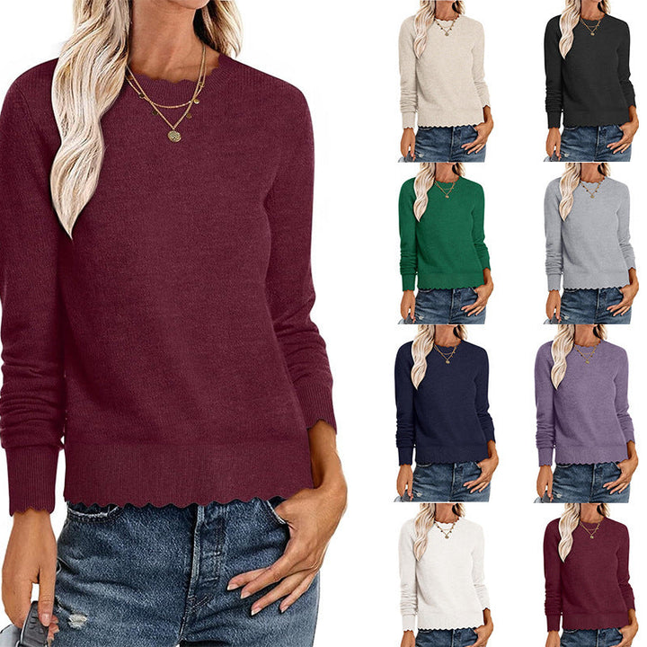 Damen Sweater mit Wellenkante W&W Mode