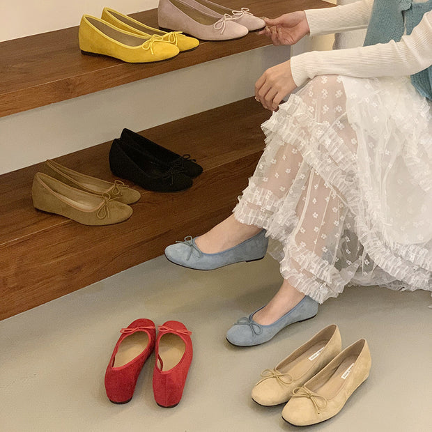 Damen Ballerina-Schuhe mit raffiniertem Schleifenakzent WW
