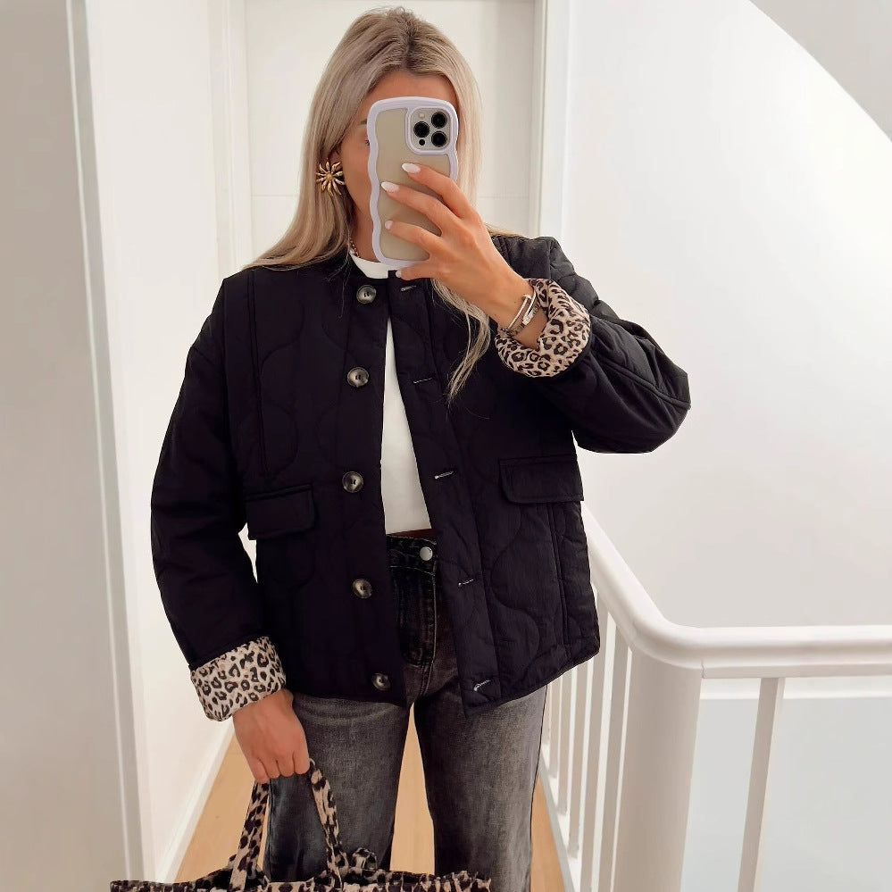 Damen Steppjacke im eleganten Design mit praktischem Knopfverschluss und seitlichen Taschen WW