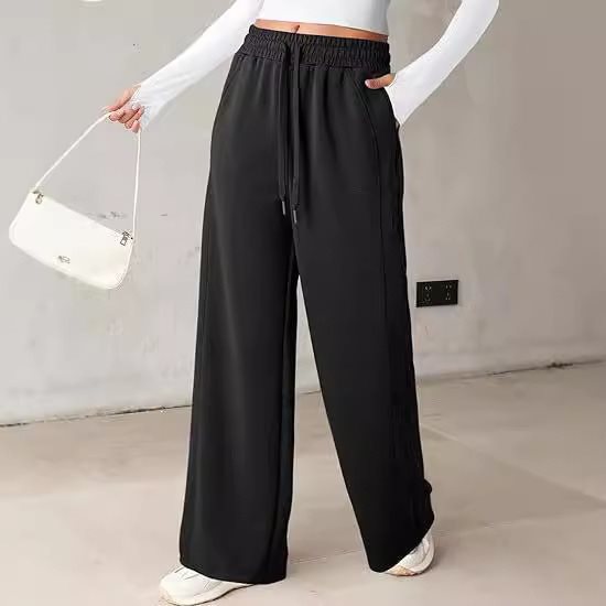 Damen Bequeme und lässige Freizeithose mit elastischem Bund und seitlichen Taschen WW