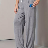 Damen Bequeme Freizeit-Hose mit praktischen Taschen und elastischem Bund WW