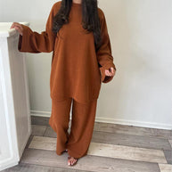 Damen Bequemes und stylisches Lounge-Set aus Rippstrick WW