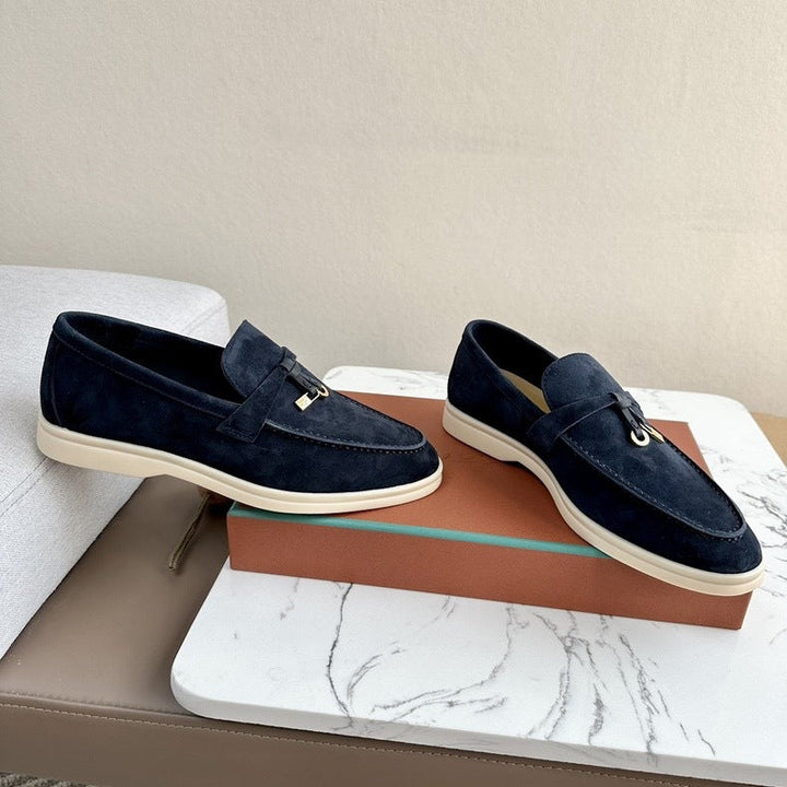 Damen Wildleder-Loafer mit dekorativen Tasseln