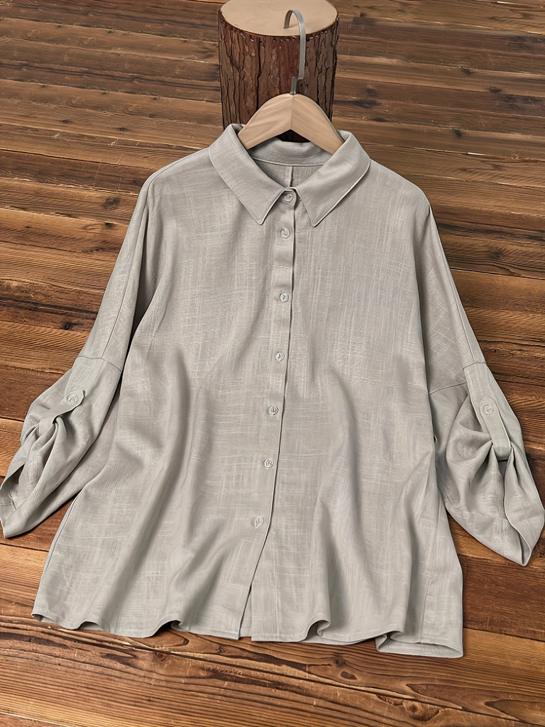 Damen lässige und elegante Bluse mit Puffärmeln WW
