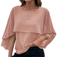 Damen Stilvolles Oberteil mit fließendem Schnitt und elegantem Überwurf WW