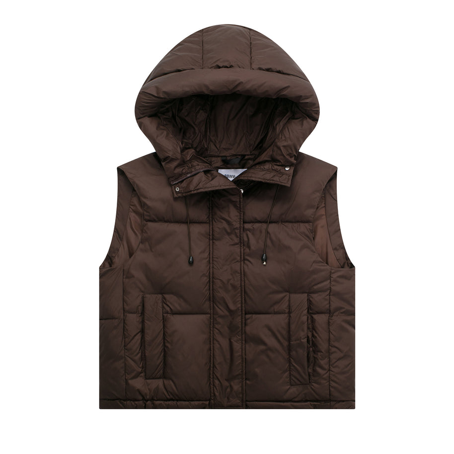 Damen Steppweste mit Kapuze und praktischen Taschen WW