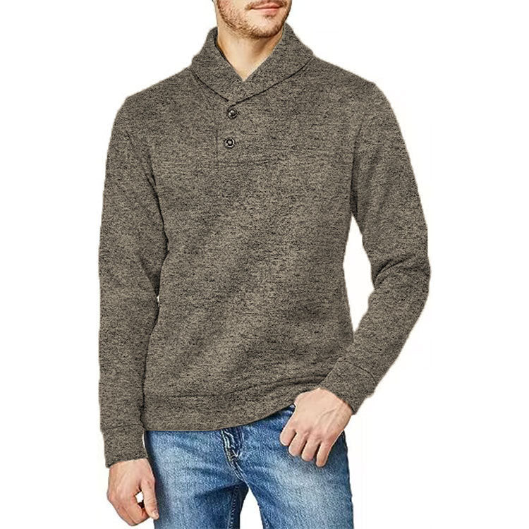 Herren Pullover mit Stehkragen und Knopfdetail WW