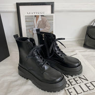 Damen Schnürstiefel mit robuster Plateausohle und elegantem Obermaterial W&W