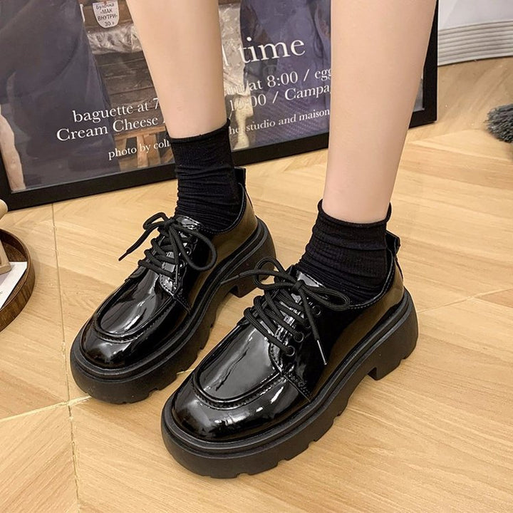 Damen klobige Plateau Schnürschuhe W&W Mode