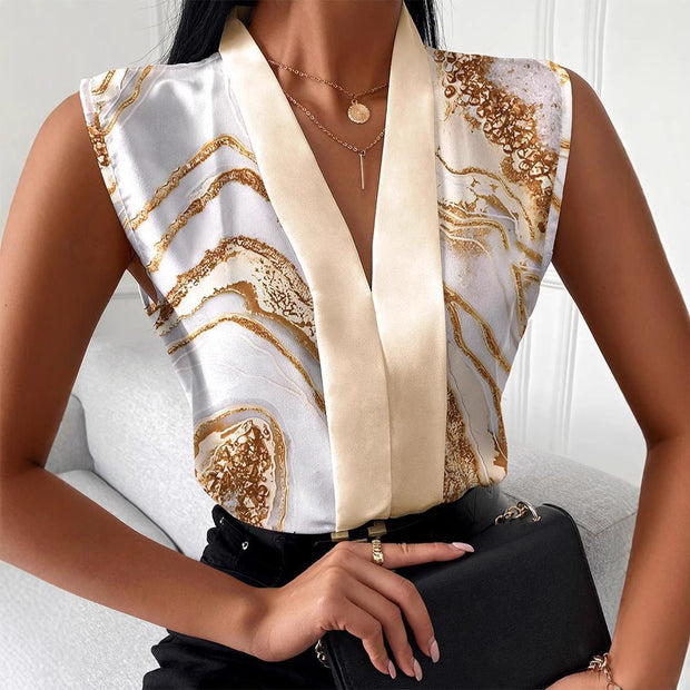 Damen Stilvolle Ärmellose Bluse WW