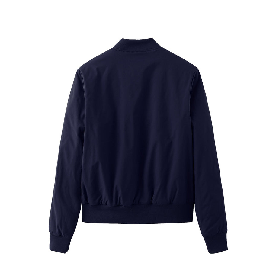 Damen sportliche Bomberjacke mit modischen Seiteneinsätzen und elastischen Bündchen WW