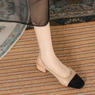 Damen Slingback-Pumps mit komfortablem Blockabsatz und feinem Lederdesign W&W