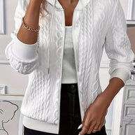 Damen Sportliche Strickjacke mit Kapuze WW