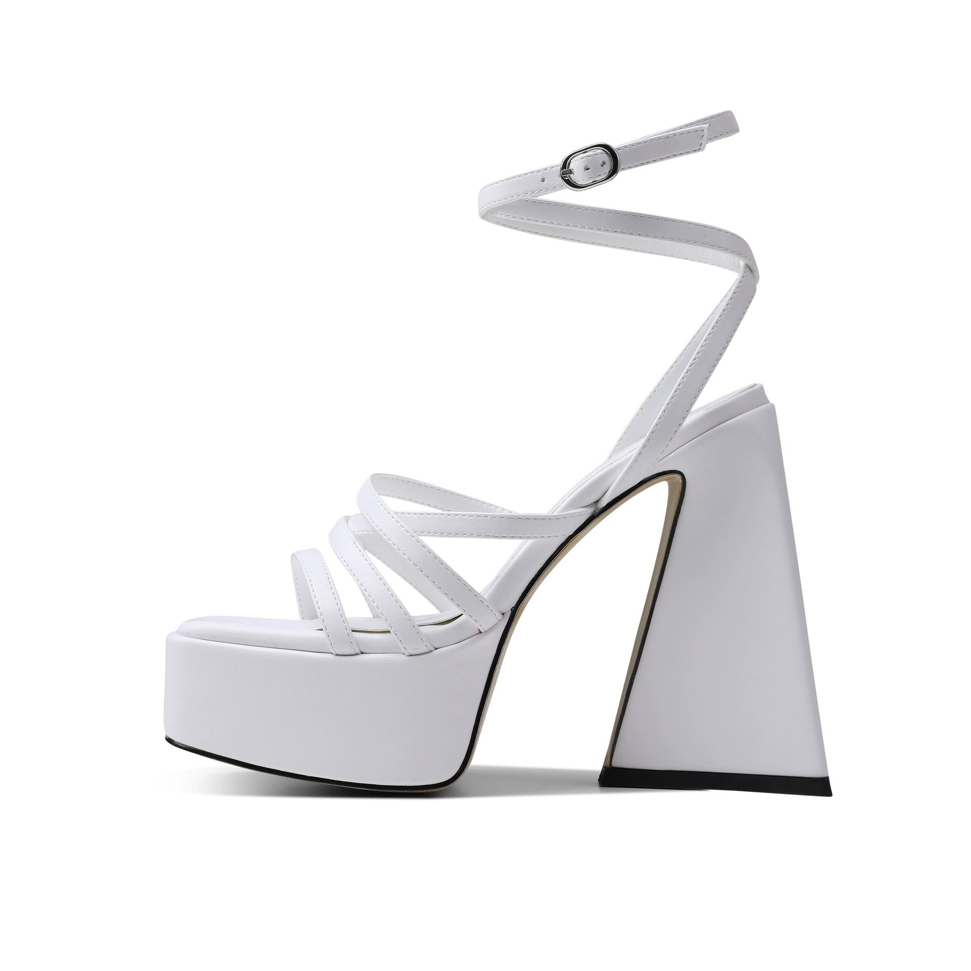 Damen Strappy High-Platform Sandalen mit geometrischem Absatz WW