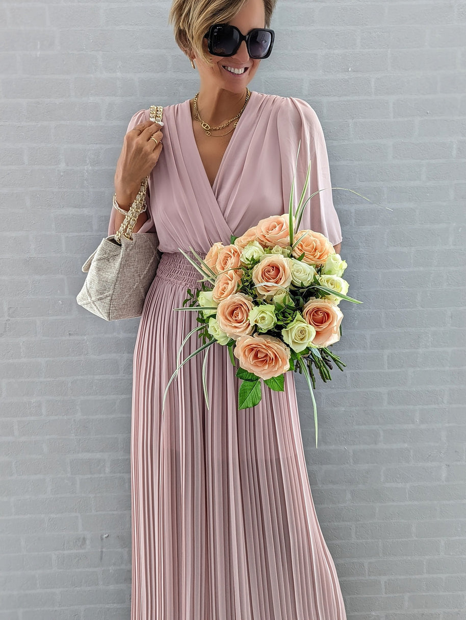 Damen Eleganter Jumpsuit mit tiefem V-Ausschnitt und voluminösen Ärmeln WW