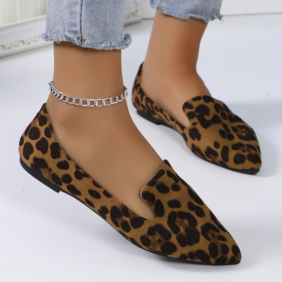 Damen Elegante Mokassin-Schuh mit modernen Leopardenmuster WW