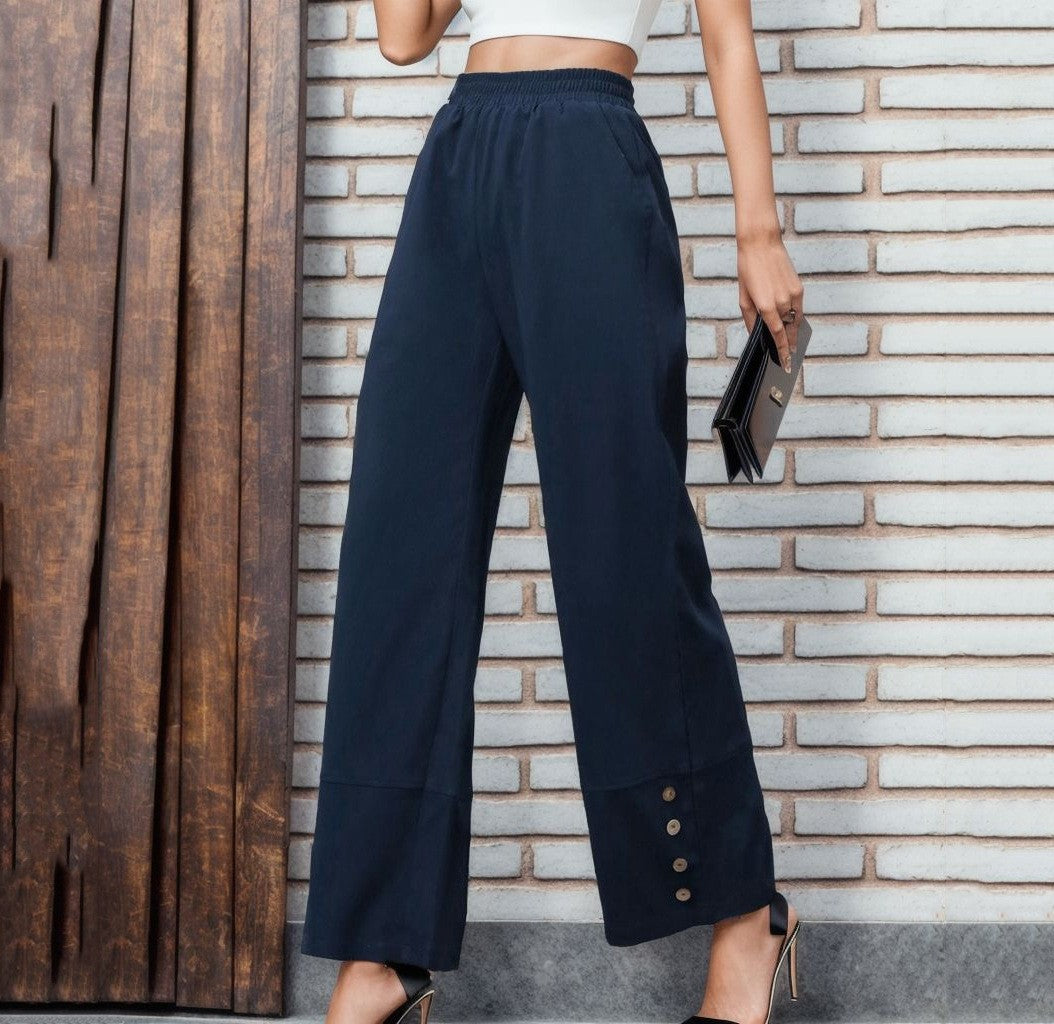 Damen Weite Culotte mit modischen Knopfdetails WW